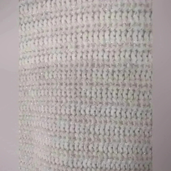 ANA Women's Long Sleeve Pullover Sweater, Size M, Off White with Gold Threads - Picture 3 of 6